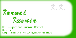 kornel kusnir business card